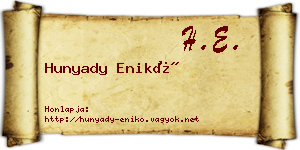 Hunyady Enikő névjegykártya